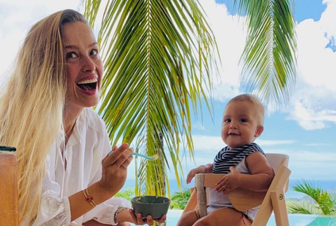 Petra Nemcova so synom