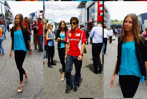 Fernando Alonso Dáša Kapustinova F1 Hockenheim Nemecko