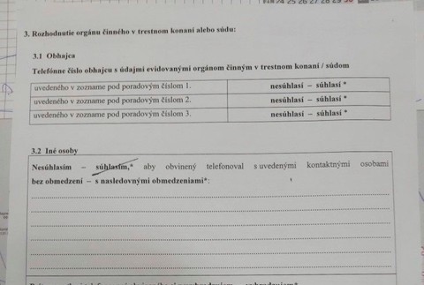 žiadosť o poskytnutie telefónu 2