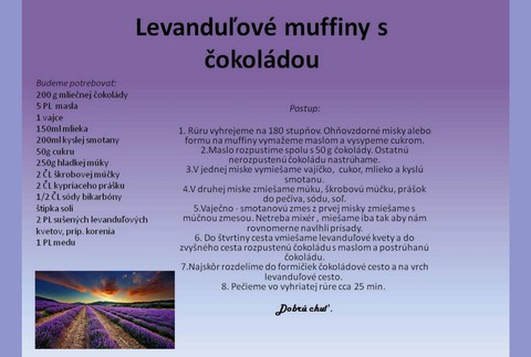 recept - levanduľové muffiny s čokoládou