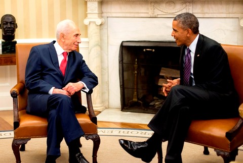 Peres s americkým prezidentom Obamom