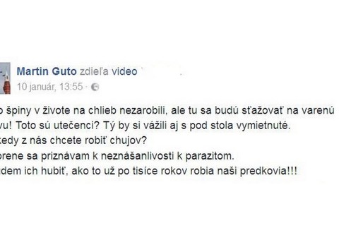 Martin Gutten o utečencoch ako parazitoch