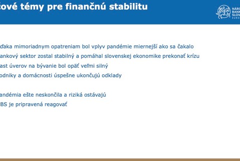 Správa o finančnej stabilite - máj 2021