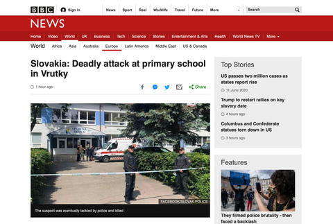 Svetové médiá o útoku v základnej škole vo Vrútkach