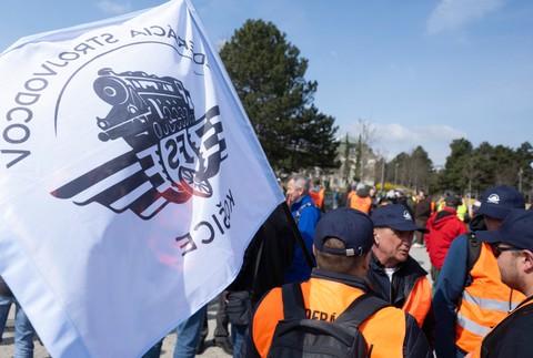 Protestné zhromaždenie Federácie strojvodcov SR