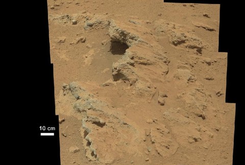 Mars voda NASA foto štrk dôkaz detail