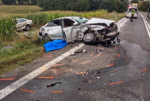 Vodič sa pri predbiehaní zrazil s oproti idúcim autom. Nehodu neprežil