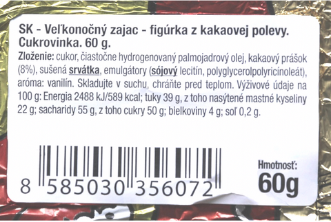 Príklad zloženia čokoládovej figúrky