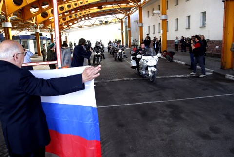 Ruskí motorkári z klubu Noční vlci