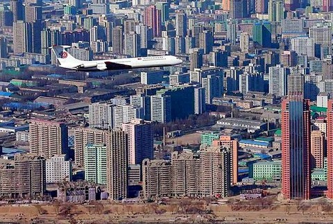 Kim Čong-un záber na lietadlo