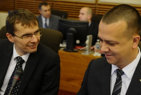 Minister hospodárstva Juraj Miškov a minister obrany Ľubomír Galko