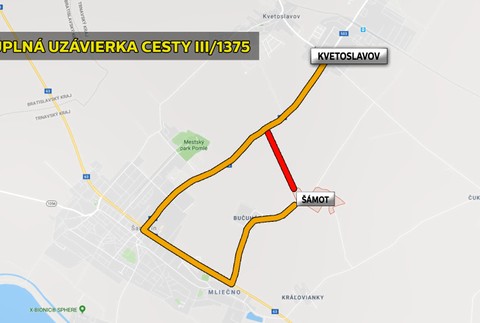 Úplná uzávierka cesty III/1375