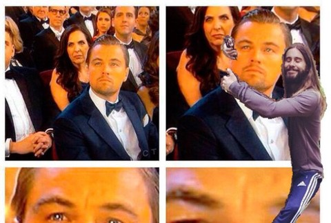 Jared Leto utešuje Leonarda DiCaprio