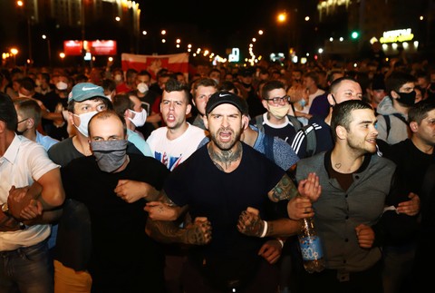 Protesty po voľbách v Bielorusku