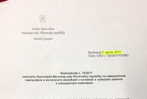 Rozhodnutie, pošta, parlament