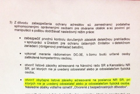 rozhodnutie, zásielky, pošta, parlament