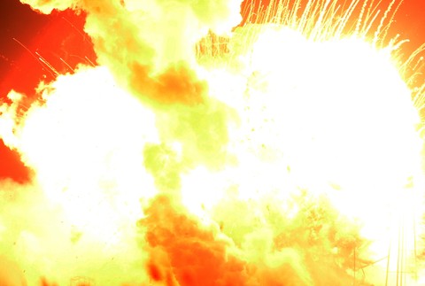 Súkromná vesmírna raketa Antares - výbuch 2