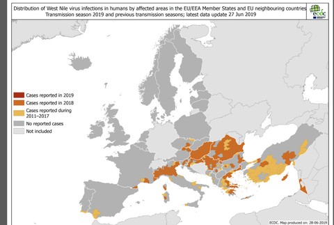 Mapa výskytu komárov