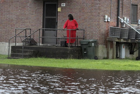 hurikán Florence - zatopená ulica