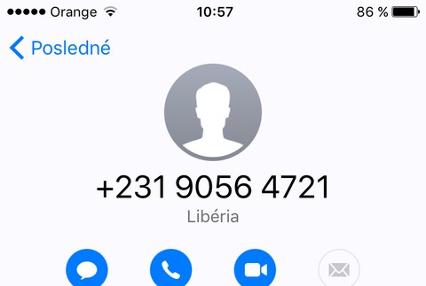 LIbéria číslo prezváňanie