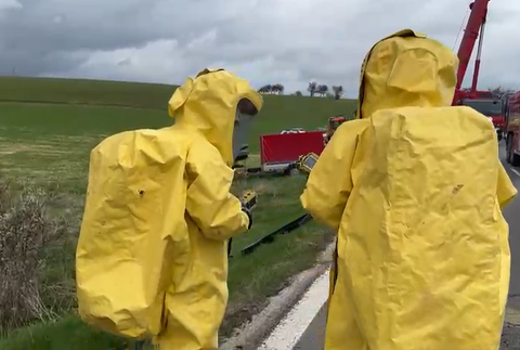 Prevrátený kamión