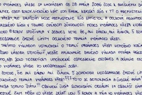 List z väzenia v Leopoldove 2/5