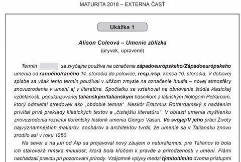 Maturita Slovenský jazyk 18