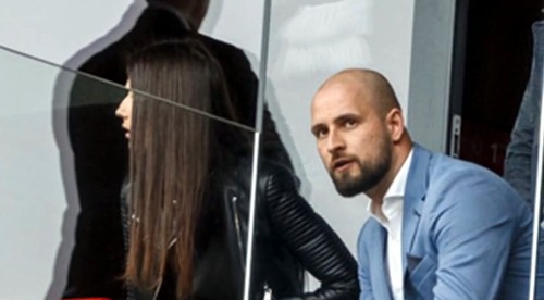 Ivan Kmotrík ml. počas finále Slovnaft Cupu v kabíne rozhodcov