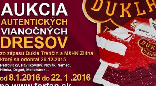 Aukcia vianočných dresov potrvá do 22.januára