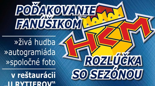 Poďakovanie fanúšikom vo štvrtok