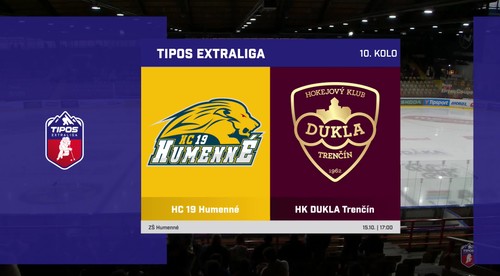 HC 19 Humenné – HK DUKLA Trenčín 3:1 v 10. kole Tipos extraligy