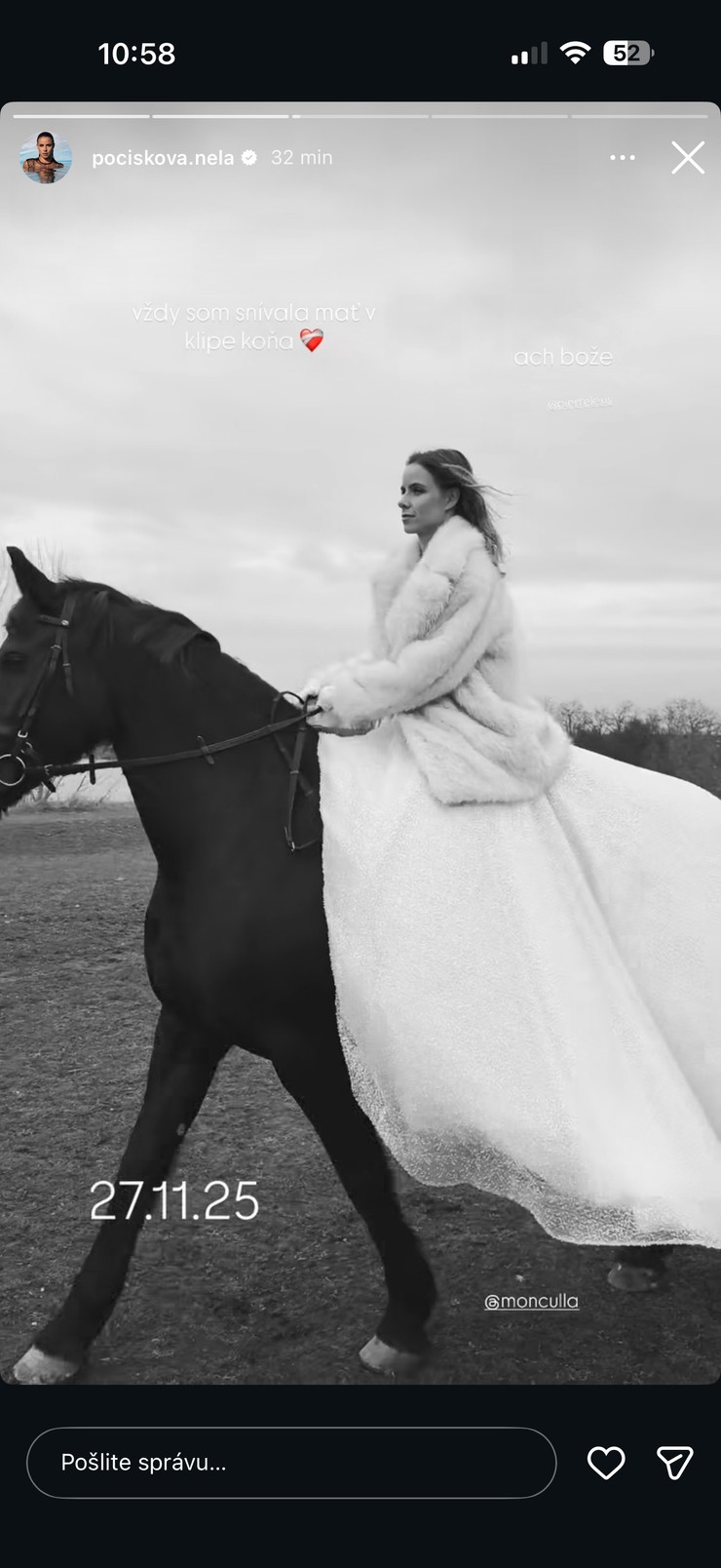 Nela Pocisková, svadobné šaty, klip