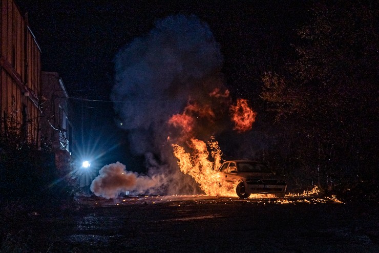 Ultimátum - nakrúcanie výbuchu auta