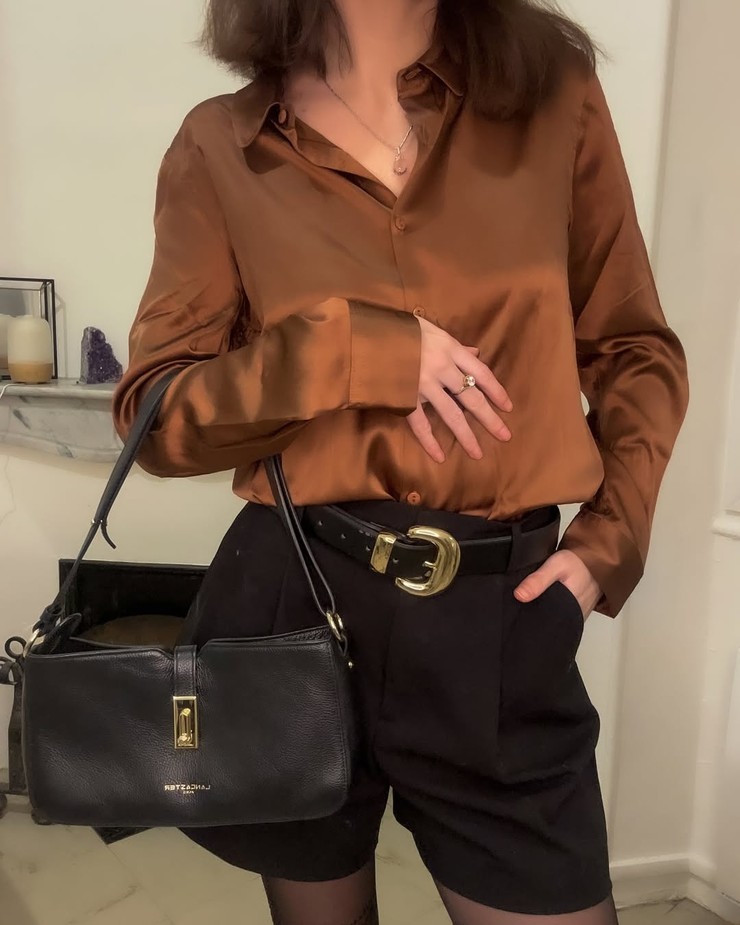 Nákupné maniačky - saténová košeľa