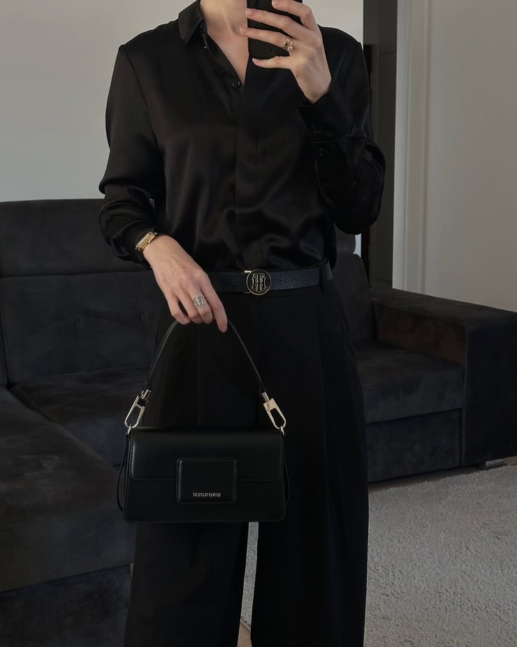 Nákupné maniačky - saténová košeľa 