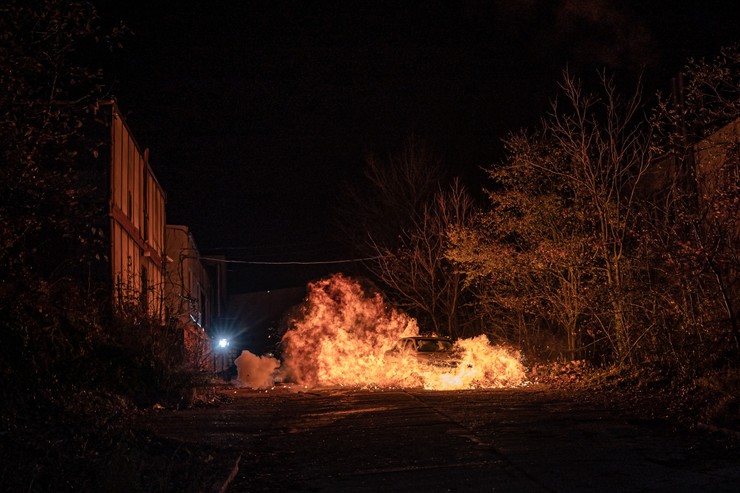 Ultimátum - nakrúcanie výbuchu auta