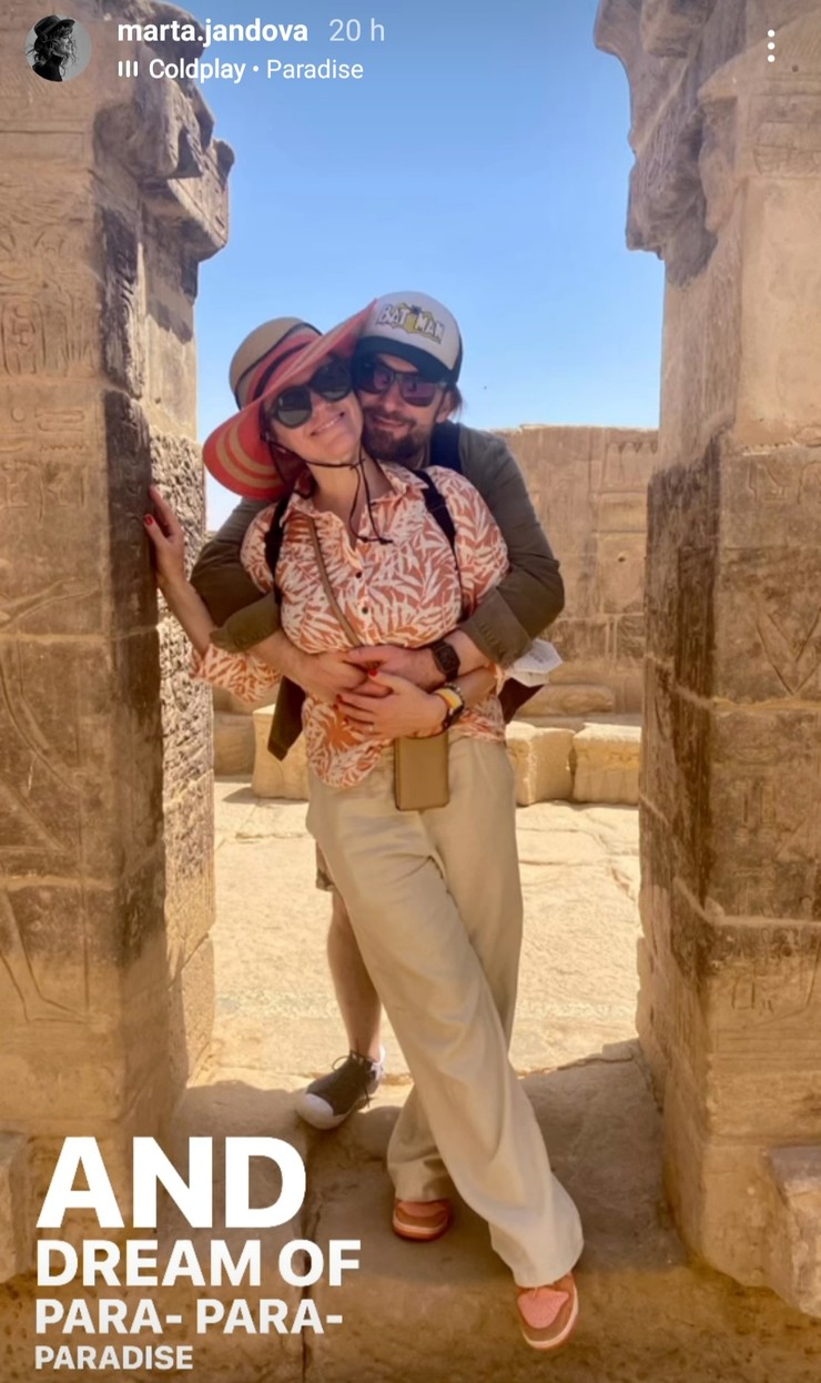 Marta Jandová s manželom v Egypte