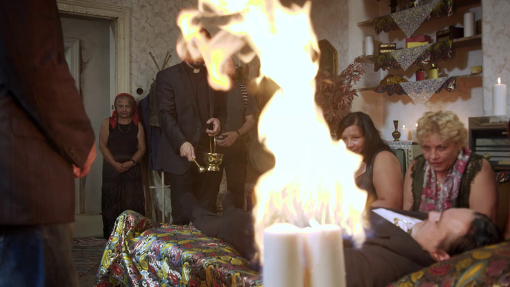 Hrobári - požiar na nakrúcaní