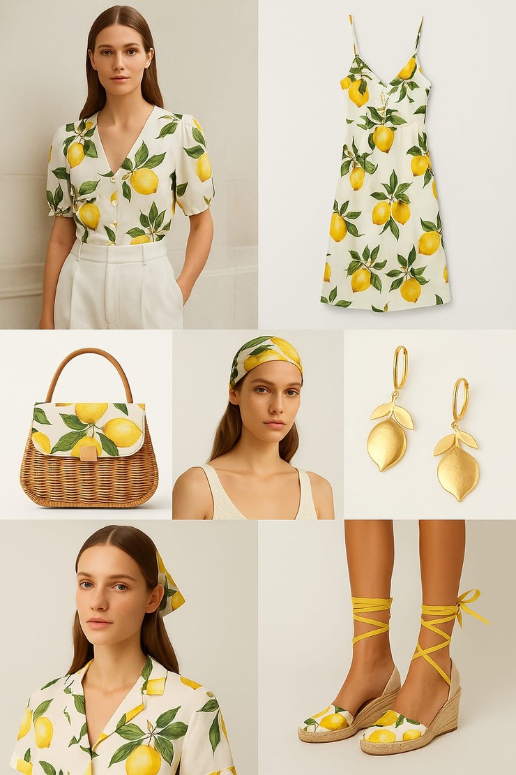 Nákupné maniačky - citrónová potlač 