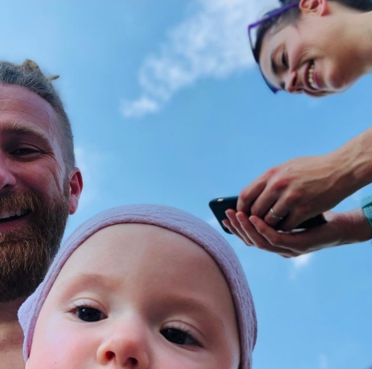 Gabika Marcinková a Martin Mihalčín s dcérkou