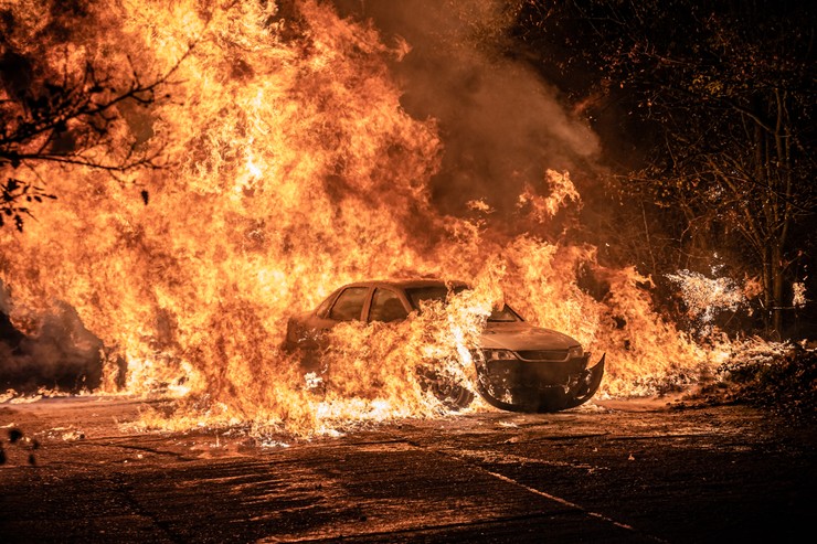 Ultimátum - nakrúcanie výbuchu auta