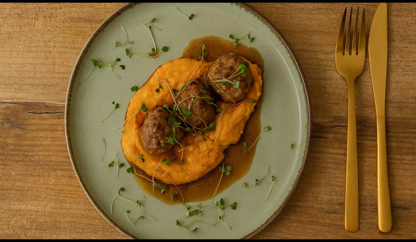 Mäsové guľôčky s tekvicovým pyré