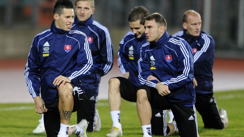 Tréning futbalistov Slovenska v Luxembursku