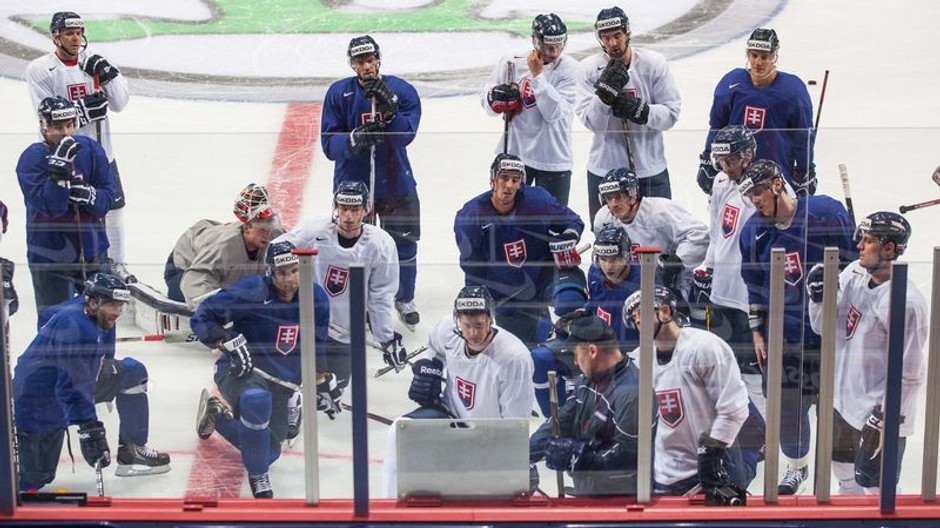 tréning hokejistov Slovenska na MS