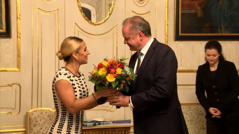 Dominika Cibulková u prezidenta Andreja Kisku5443