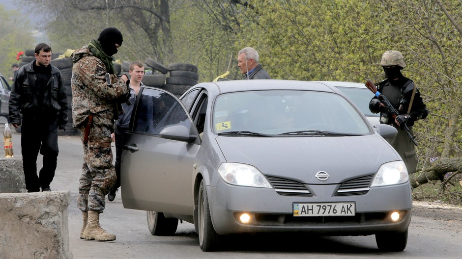 proruskí separatisti kontolujú auto