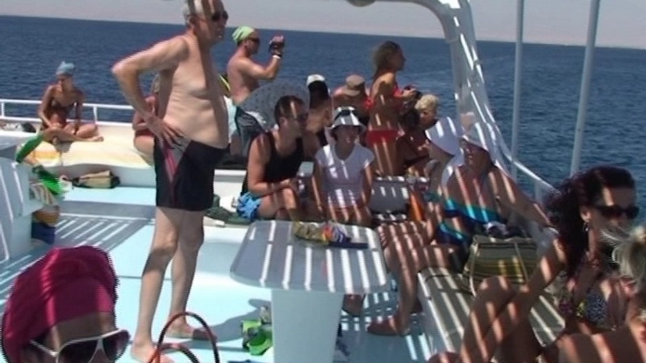 Turisti, výletná loď, more, voda, oceán