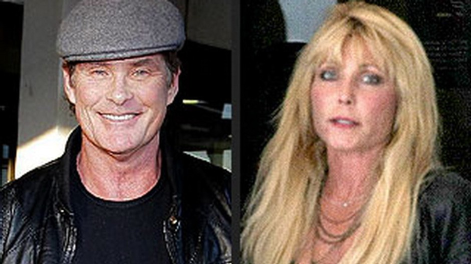 david hasselhoff s manzelkou, dva obrazky kolaz