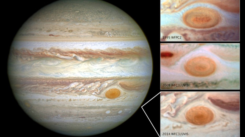 Na Jupiteri sa zmenšuje červená škvrna