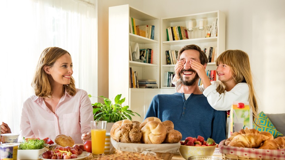 Raňajky, rodina, jedlo